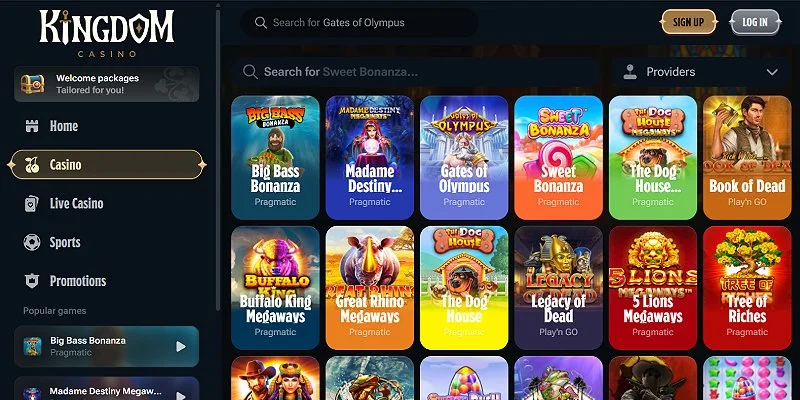 Plataforma do Kingdom Casino